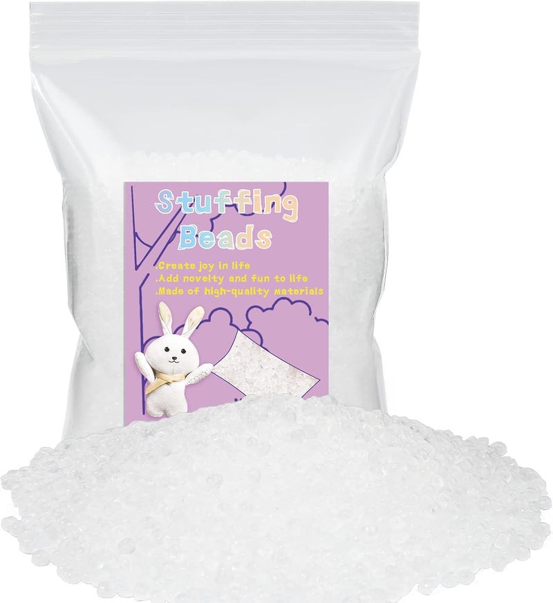 FTEVEN 200g / 7.05oz Stuffing Beads, Premium Plastic Weight Stuffed Beads, Polyethylene Filler Bead, Plastic Transparent StuffingBeads for Filling Bean Bags, Animal DIY Crafts - Image 1
